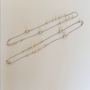 Elegant Faux Pearl and Silver Beaded Necklace